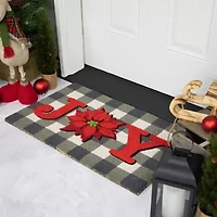 Northlight Poinsettia Coir Indoor Rectangular Doormat