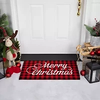 Northlight Plaid Natural Coir Indoor Rectangular Doormat