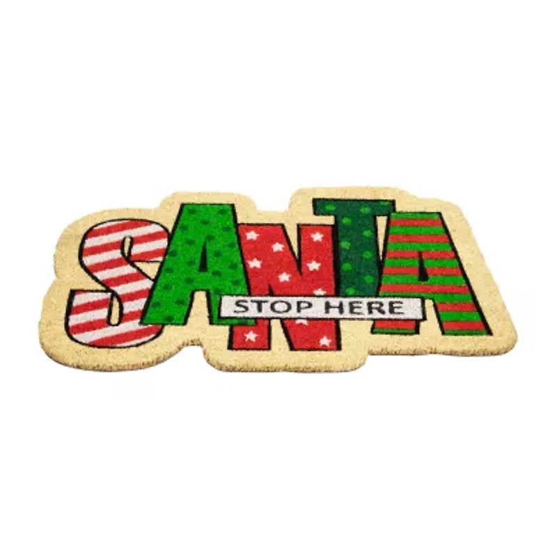 Northlight Santa Stop Here Indoor Rectangular Doormat
