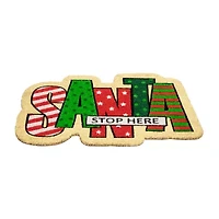 Northlight Santa Stop Here Indoor Rectangular Doormat