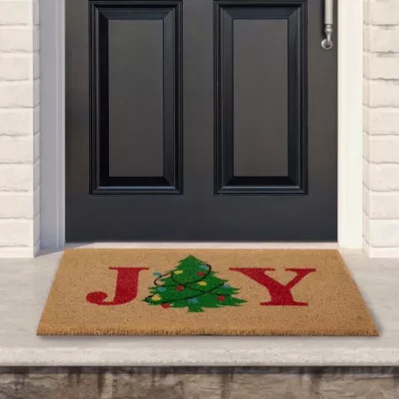 Northlight Coir Joy Tree Indoor Rectangular Doormat