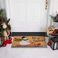 Northlight Snowman Let It Snow Coir Indoor Rectangular Doormat