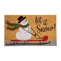 Northlight Snowman Let It Snow Coir Indoor Rectangular Doormat