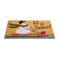 Northlight Snowman Let It Snow Coir Indoor Rectangular Doormat