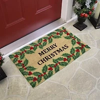 Northlight Coir Berries Merry Indoor Rectangular Doormat