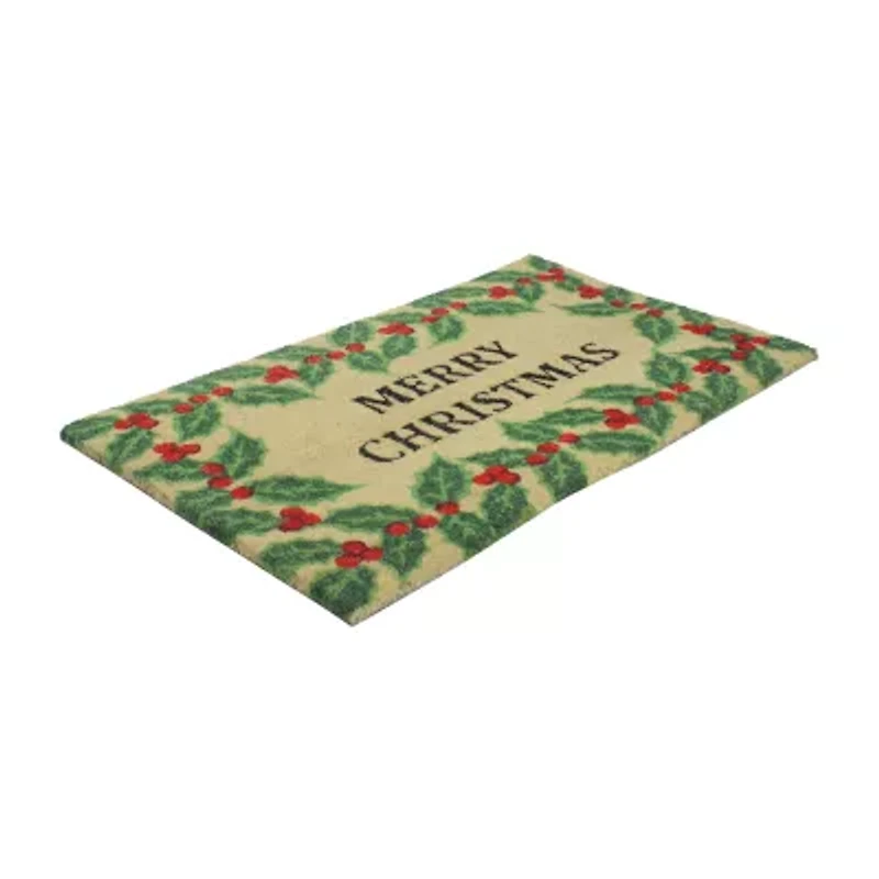 Northlight Coir Berries Merry Indoor Rectangular Doormat