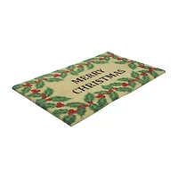 Northlight Coir Berries Merry Indoor Rectangular Doormat