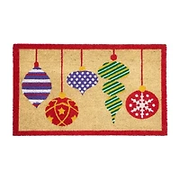 Northlight Tan Brown And Red Coir Indoor Rectangular Doormat