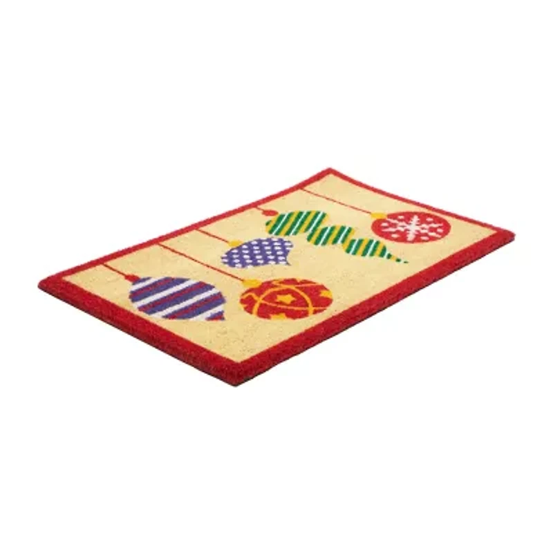 Northlight Tan Brown And Red Coir Indoor Rectangular Doormat