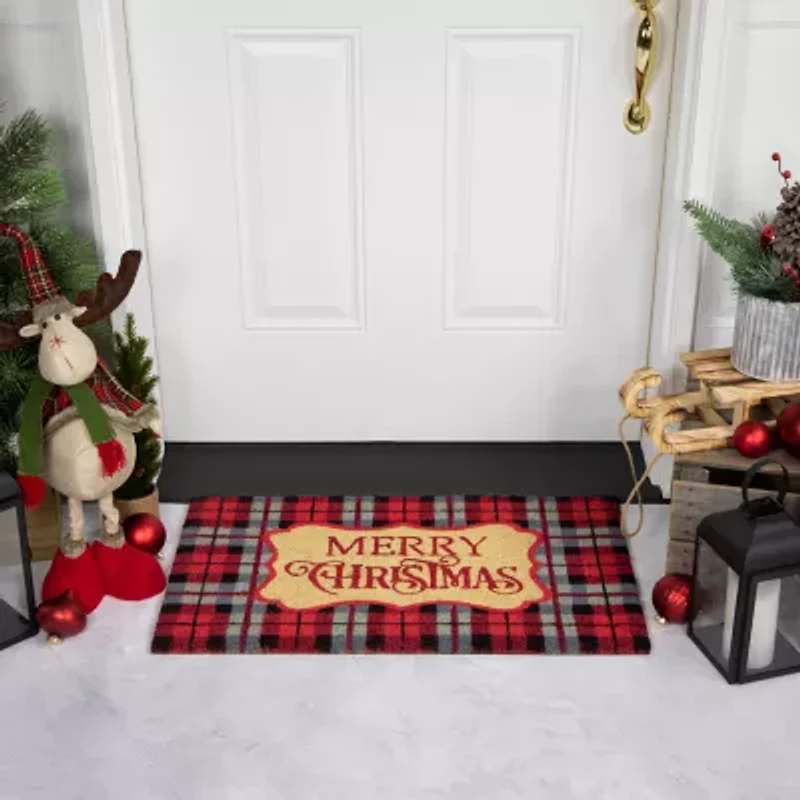 Northlight Red And Black Plaid Merry Indoor Rectangular Doormat