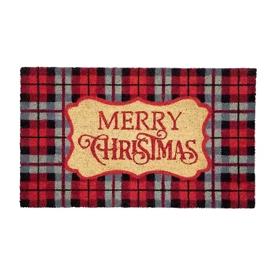 Northlight Red And Black Plaid Merry Indoor Rectangular Doormat