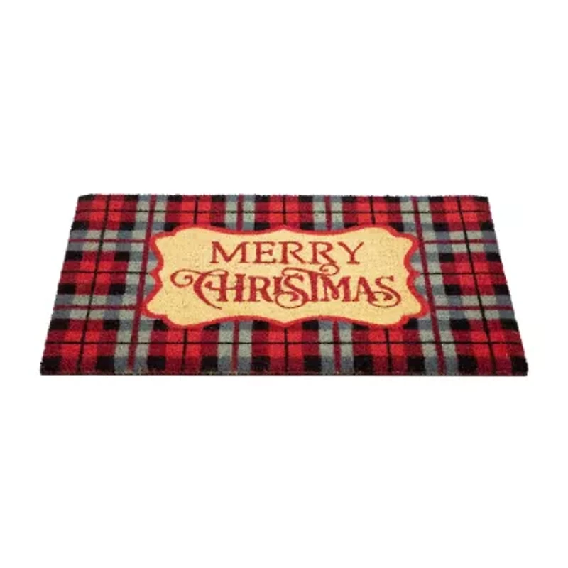 Northlight Red And Black Plaid Merry Indoor Rectangular Doormat