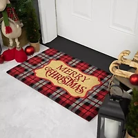 Northlight Red And Black Plaid Merry Indoor Rectangular Doormat