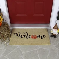 Northlight Pumpkin Welcome Fall Outdoor Rectangular Doormat