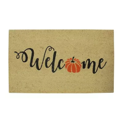 Northlight Pumpkin Welcome Fall Outdoor Rectangular Doormat
