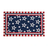 Northlight Stars And Striped Border Outdoor Rectangular Doormat