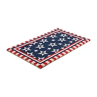 Northlight Stars And Striped Border Outdoor Rectangular Doormat