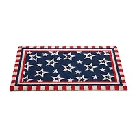 Northlight Stars And Striped Border Outdoor Rectangular Doormat