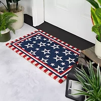 Northlight Stars And Striped Border Outdoor Rectangular Doormat