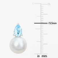 White Cultured Freshwater Pearl Sterling Silver 15.5mm Stud Earrings