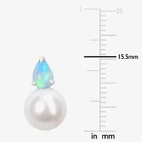 White Cultured Freshwater Pearl Sterling Silver 15.5mm Stud Earrings