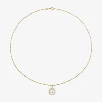 Womens White Cultured Freshwater Pearl 10K Gold Cushion 2-pc. Jewelry Set