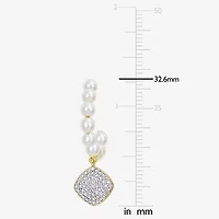 Womens 1/10 CT. T.W. White Cultured Freshwater Pearl 10K Gold Drop Earrings