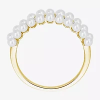Womens 1/10 CT. T.W. 2MM White Cultured Freshwater Pearl 10K Gold Cocktail Ring