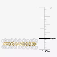 Womens 1/10 CT. T.W. 2MM White Cultured Freshwater Pearl 10K Gold Cocktail Ring