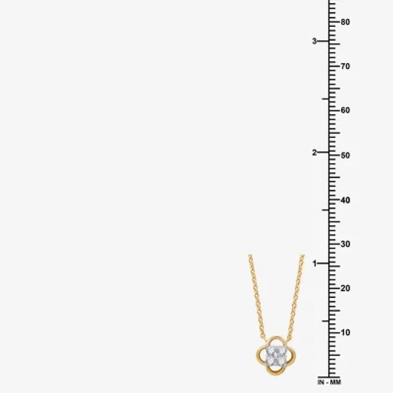 Womens 1/6 CT. T.W. Lab Grown White Diamond 10K Gold 17 Inch Pendant Necklace