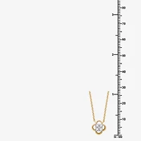 Womens 1/6 CT. T.W. Lab Grown White Diamond 10K Gold 17 Inch Pendant Necklace