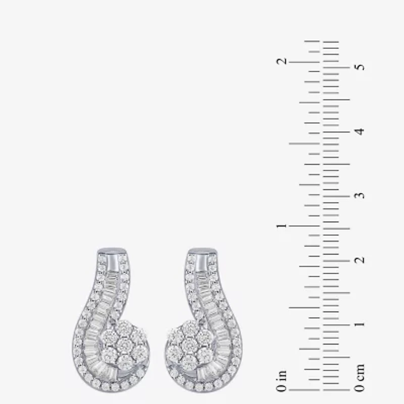 Diamond Blossom (G / Si2) Womens 2 CT. T.W. Lab Grown White 10K Gold Drop Earrings