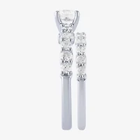 (H-I / I1) Womens 2 CT. T.W. Lab Grown White Diamond 10K Gold Side Stone Bridal Set