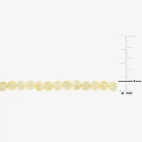 Womens Genuine Yellow Citrine 18K Gold Over Silver Beaded Bracelet