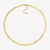 Womens Yellow Citrine 18K Gold Over Silver 17 Inch Beaded Necklace