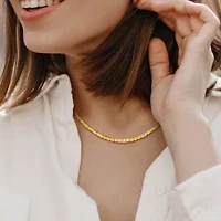 Womens Yellow Citrine 18K Gold Over Silver 17 Inch Beaded Necklace
