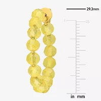 Womens Genuine Yellow Citrine 18K Gold Over Silver 26mm Hoop Earrings