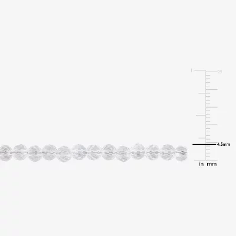 Womens Topaz Sterling Silver Inch Beaded Necklace