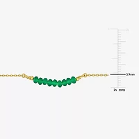 Womens Green Onyx 18K Gold Over Silver 16 1/2 Inch Beaded Necklace