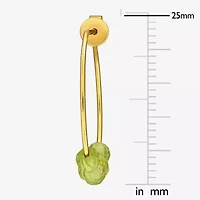 Womens Genuine Green Peridot 18K Gold Over Silver 26mm Hoop Earrings