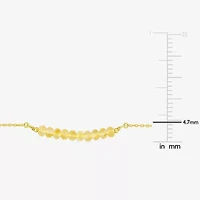Womens Genuine Yellow Citrine 18K Gold Over Silver Beaded Bracelet