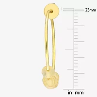 Womens Genuine Yellow Citrine 18K Gold Over Silver 26mm Hoop Earrings