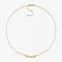 Womens Yellow Citrine 18K Gold Over Silver 16 1/2 Inch Beaded Necklace