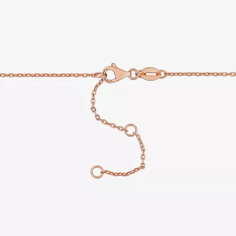 Womens Pink Tourmaline 18K Rose Gold Over Silver 16 1/2 Inch Beaded Necklace