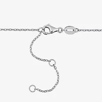 Womens White Topaz Sterling Silver 16 1/2 Inch Beaded Necklace