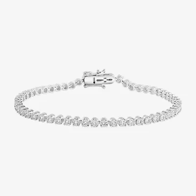 Effy  (H-I / Si1) Womens 1 CT. T.W. Lab Grown White Diamond Sterling Silver 7 Inch Tennis Bracelet