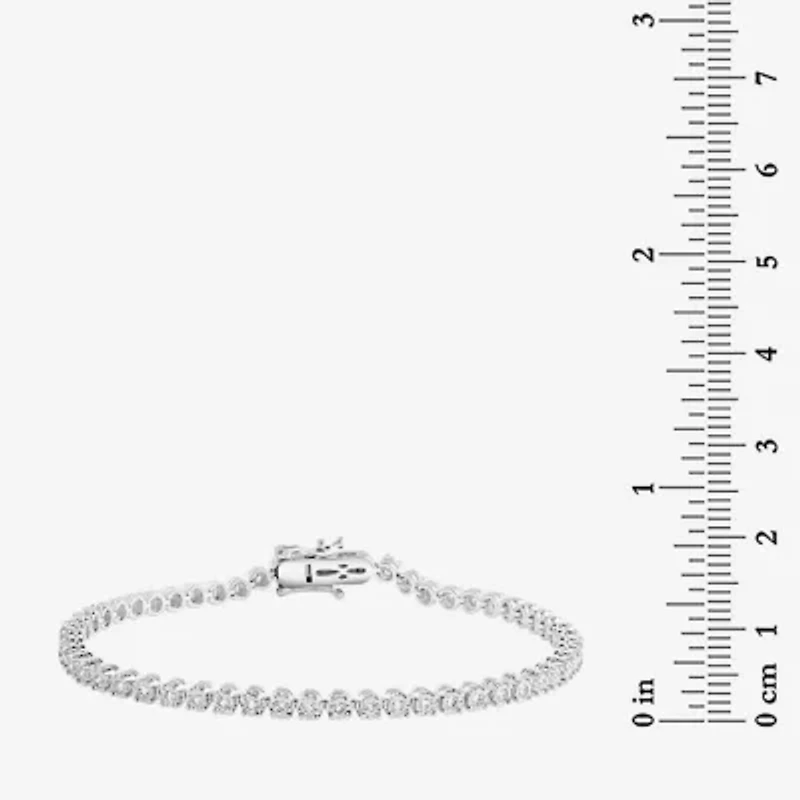 Effy  (H-I / Si1) Womens 1 CT. T.W. Lab Grown White Diamond Sterling Silver 7 Inch Tennis Bracelet