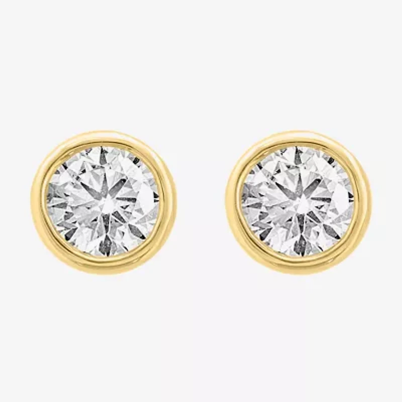 Effy  (G /Si1) 1 3/8 CT. T.W. Lab Grown White Diamond 14K Gold 28mm Round Stud Earrings