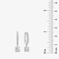 Effy  (G /Si1) Womens 1 3/4 CT. T.W. Lab Grown White Diamond 14K White Gold 90mm Round Hoop Earrings