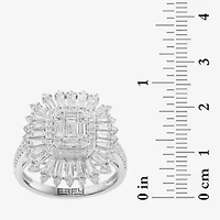 Effy  (G / Si1) Womens 1 1/2 CT. T.W. Lab Grown White Diamond 14K Gold Cushion Halo Cocktail Ring